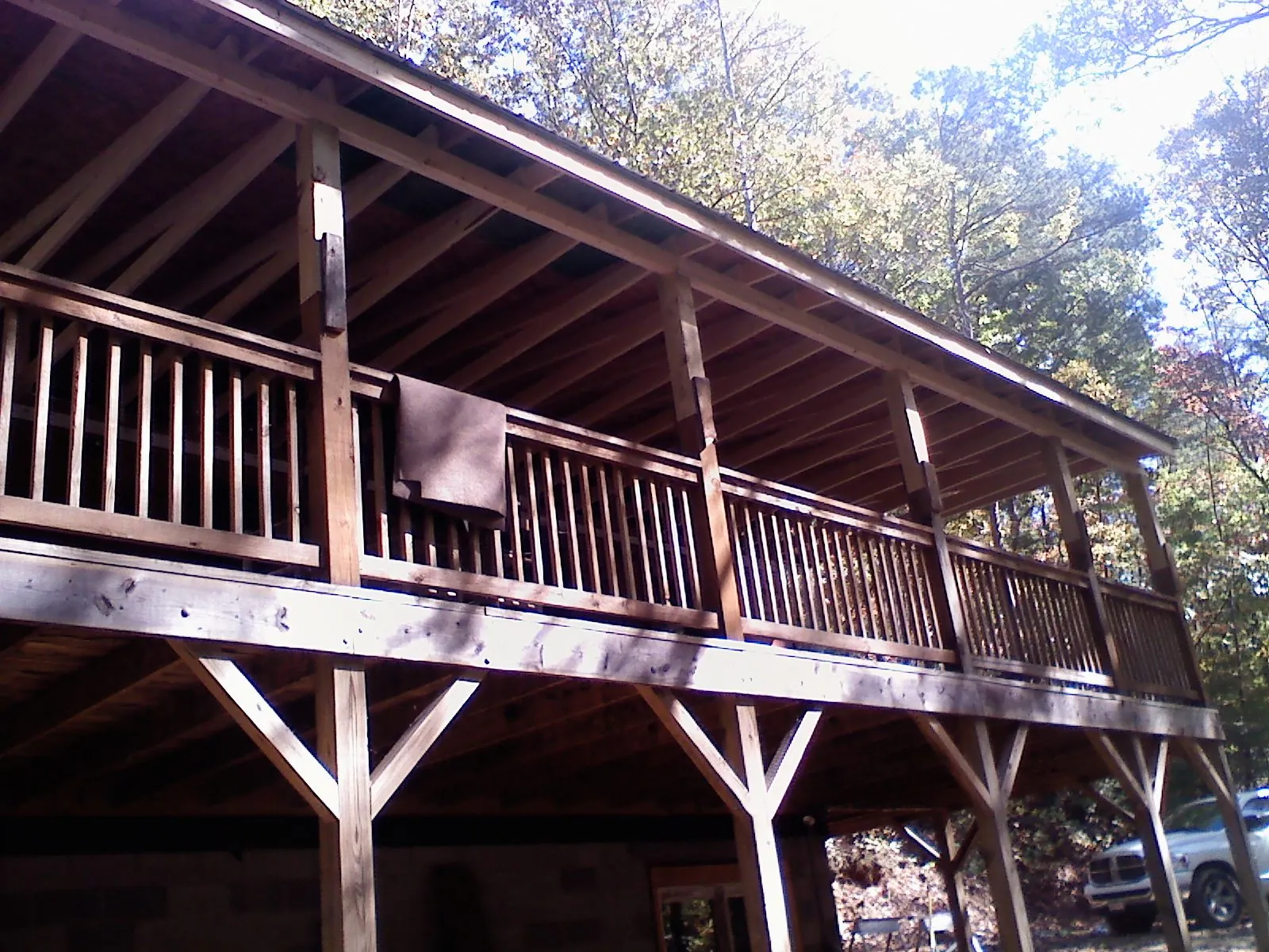 Timber framing under a new elevated porch and deck — Roof Leak Repair in Hamer by Roofing Brothers
